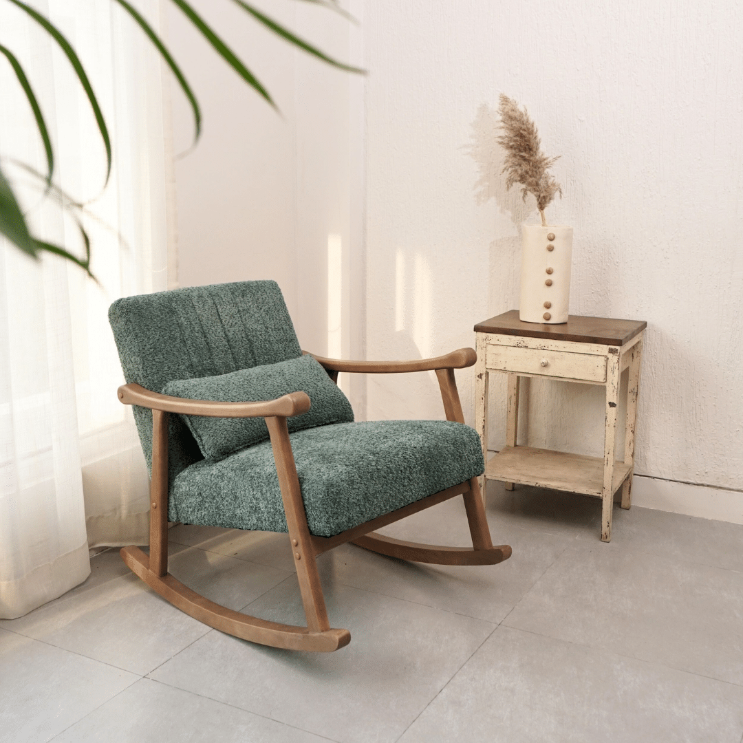 Astra Bouclé Rocking Chair - Green