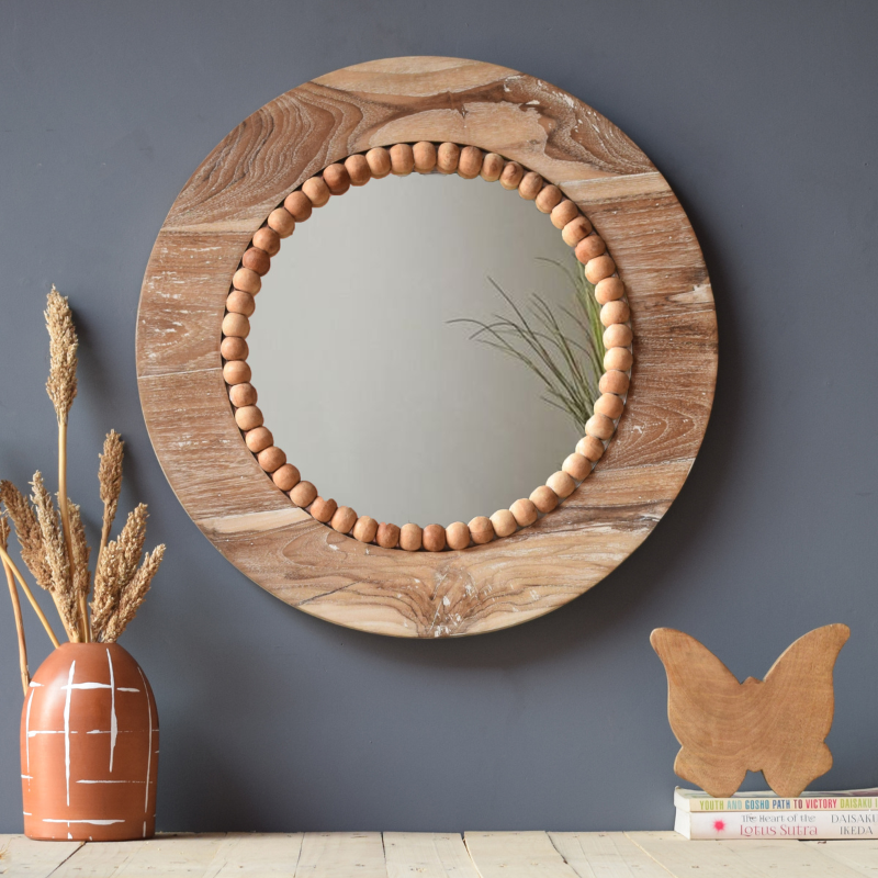 Earthy Round Mirror