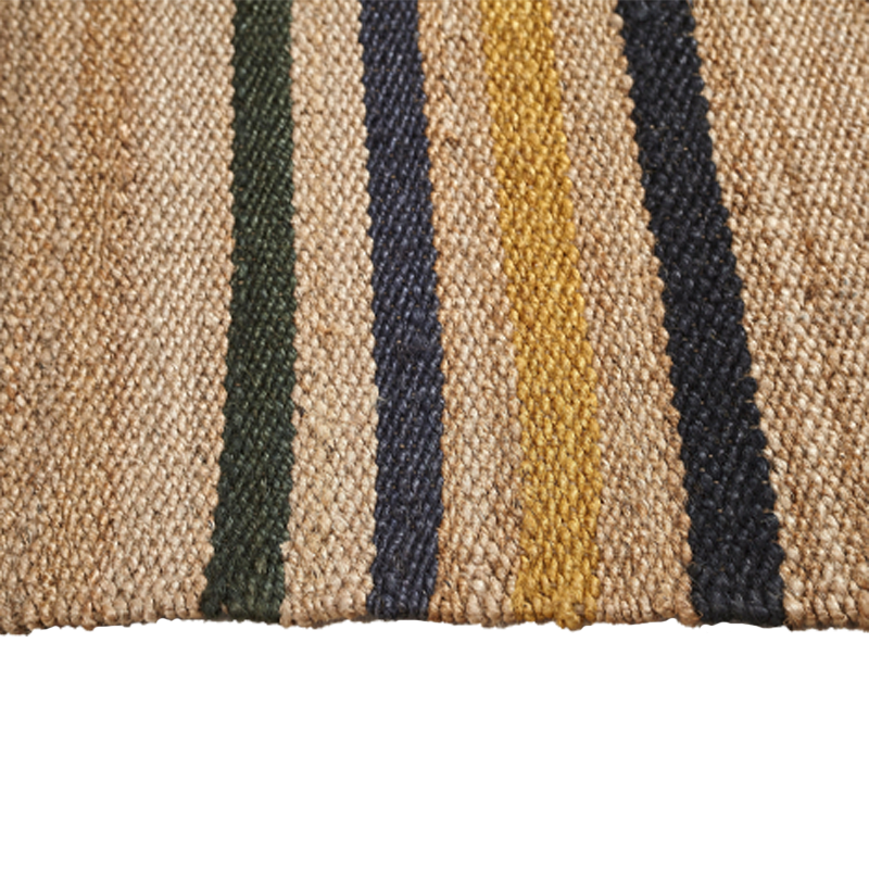 Hemp HandWoven Rug _Multi Stripe