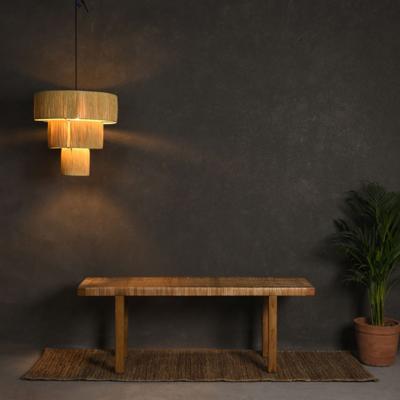 Rattan Bench Seat Natural