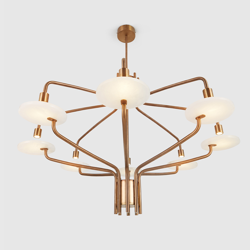 Alabaster Chandelier - Rose Gold