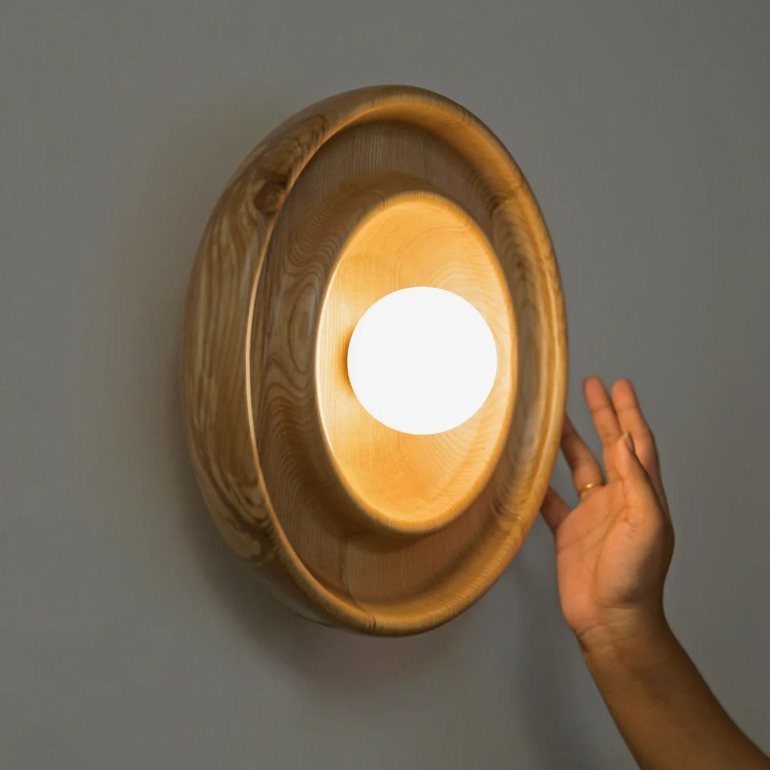 Discus Wall Light - White Ash