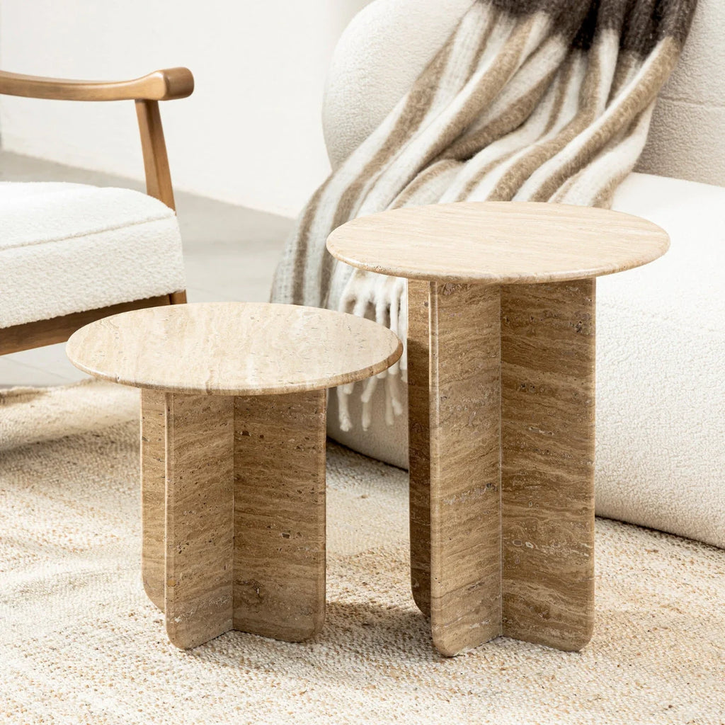 Norge Marble Table - Travertine