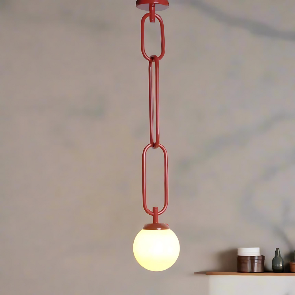 Chain Link Torus Red Ceiling Light