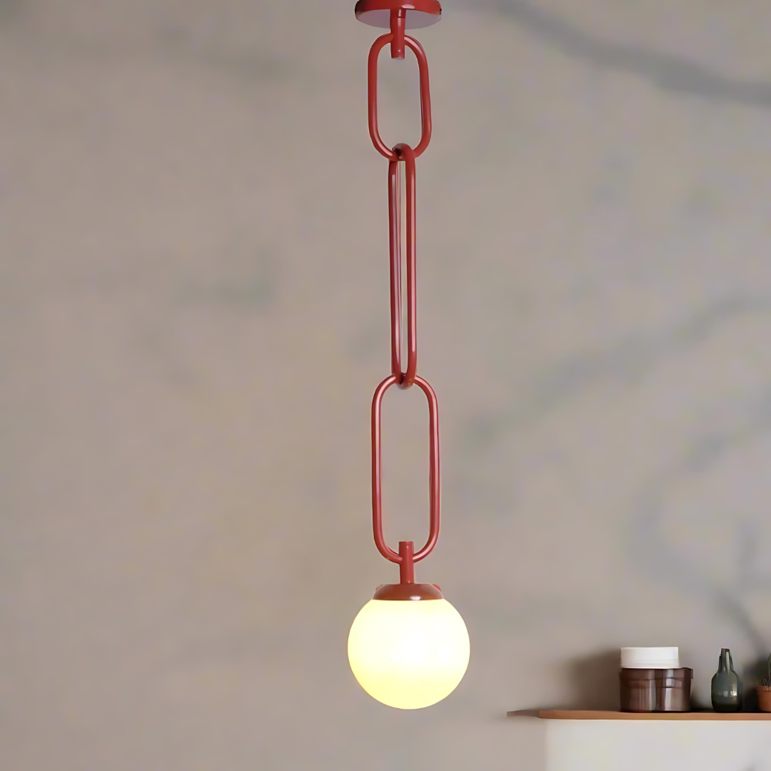 Chain Link Torus Red Ceiling Light