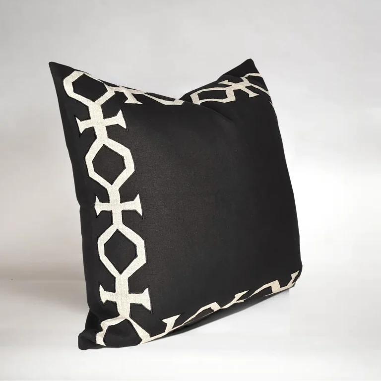 Africana Border – Black and white cushion