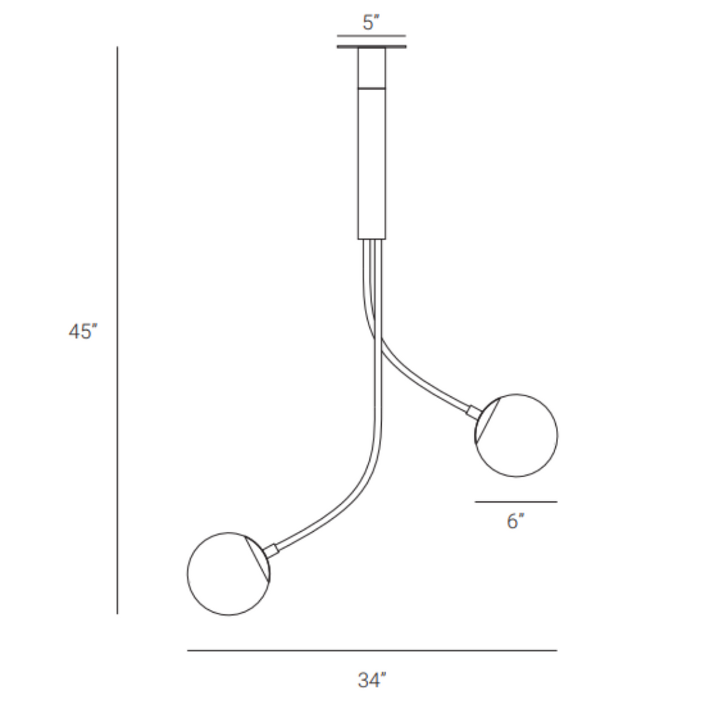 Rhythm Two Glass Globe Pendant