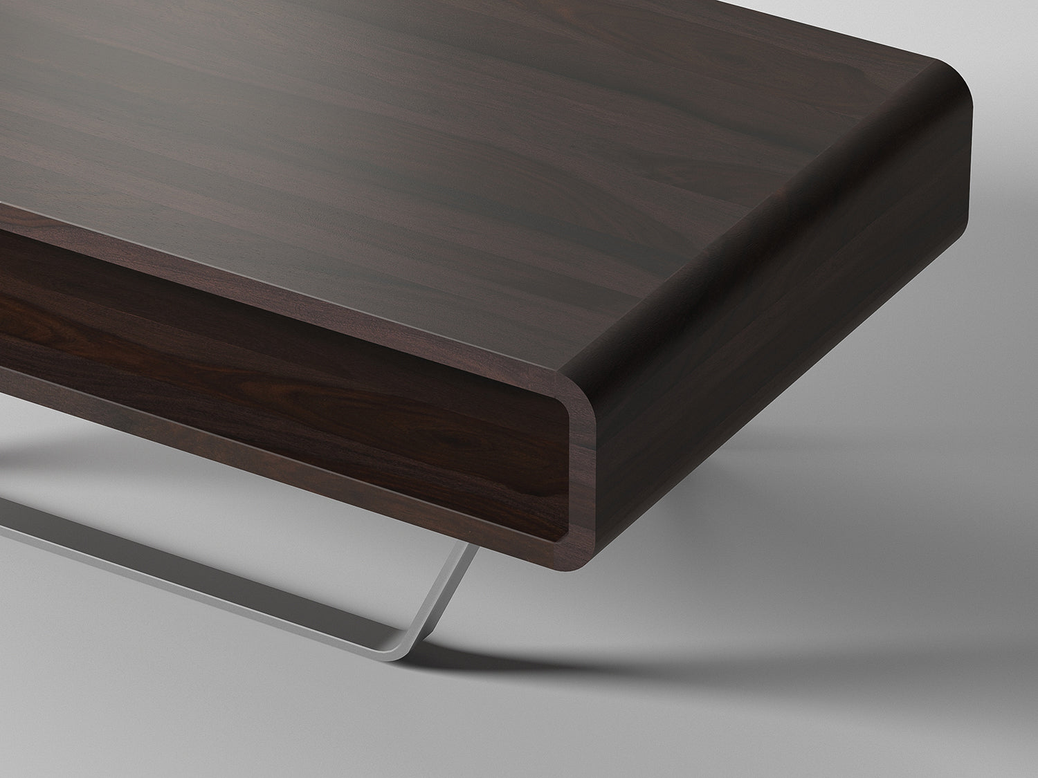 Coffee table, solid sheesham wood and steel