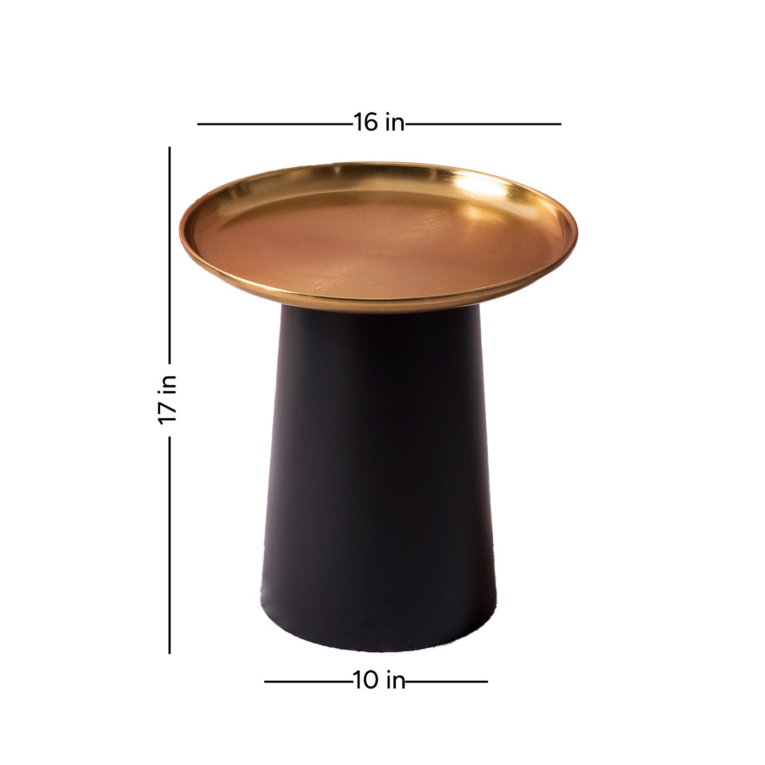 Lustrous Linea Iron-Crafted Side Table With Gold Finish Top | Nestroots