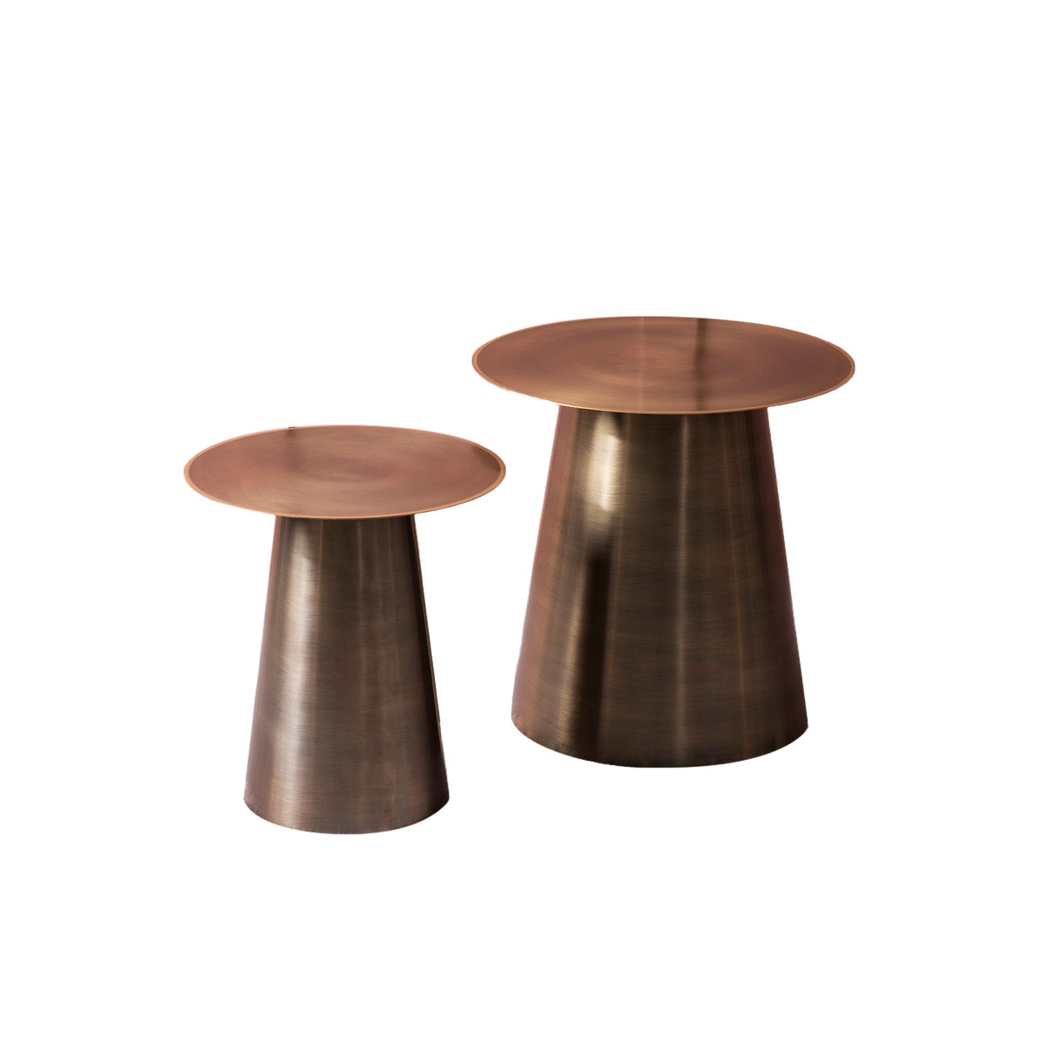 Gilded Grandeur Geometric Gold Accent Metallic Side Table Set of 2 | Nestroots
