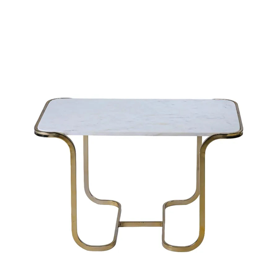 Home Tag Iron Marble Nesting Tables - Elegant Marble Nesting Table Set with Luxurious White Marble Tops, Golden Metal Frames, Versatile Nested Design, and Easy to Clean Surfaces by Home Tag Decors