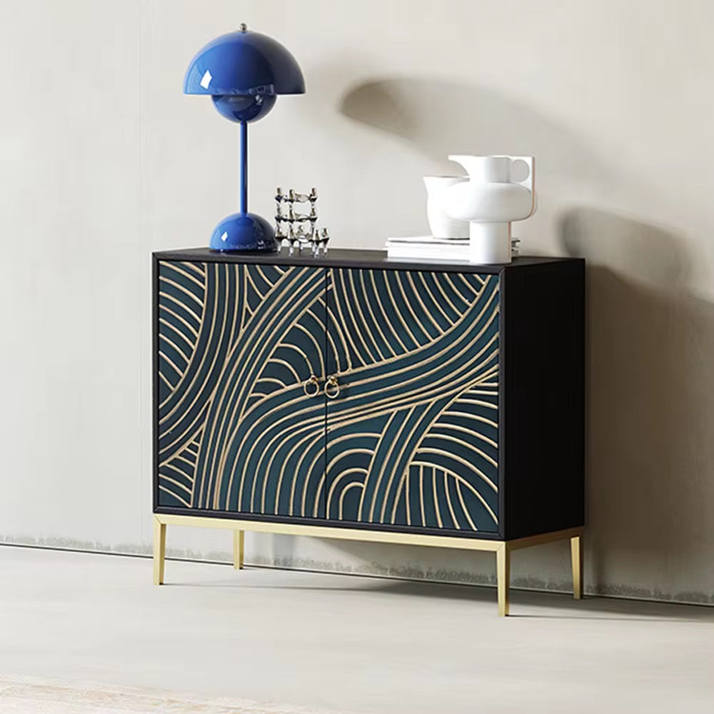 Elegant Golden Patterned SideBoard