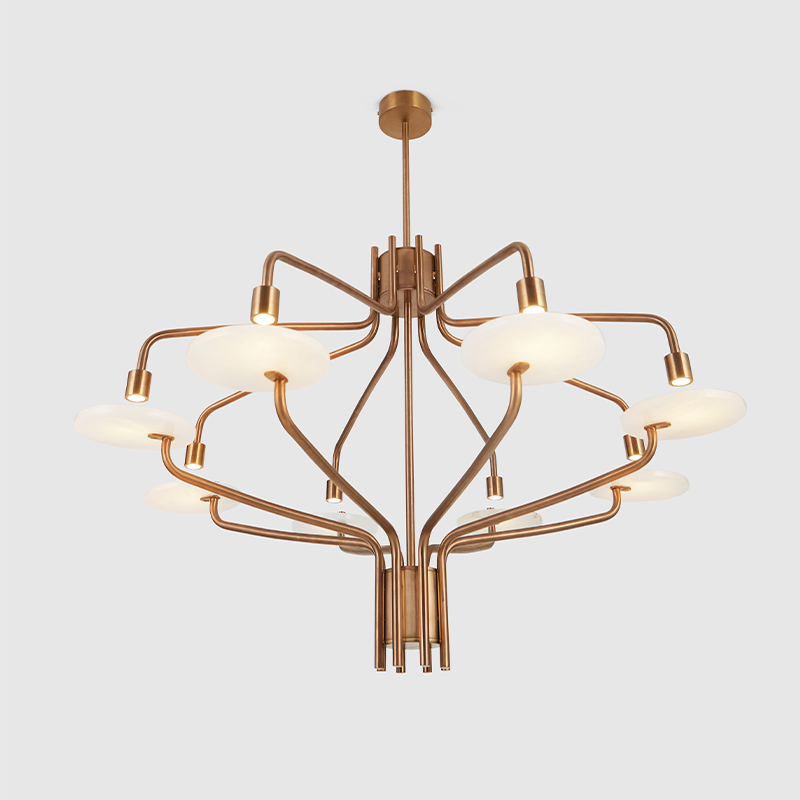 Alabaster Chandelier - Rose Gold