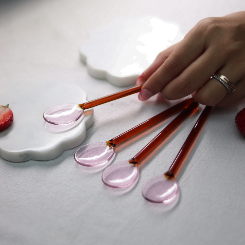 Glass Spoons set of 4