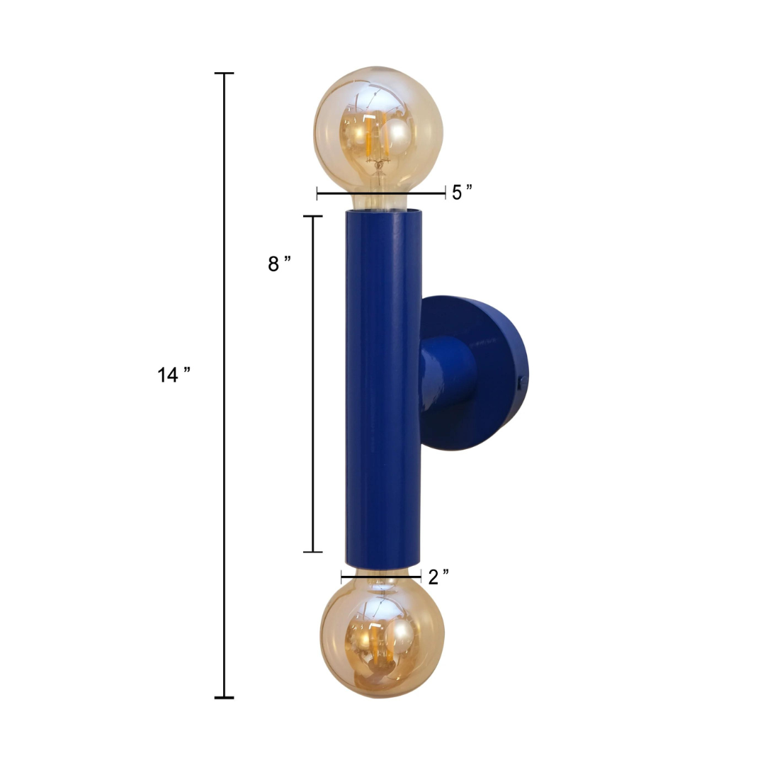 Blue Pop Twin-Light Wall Sconce
