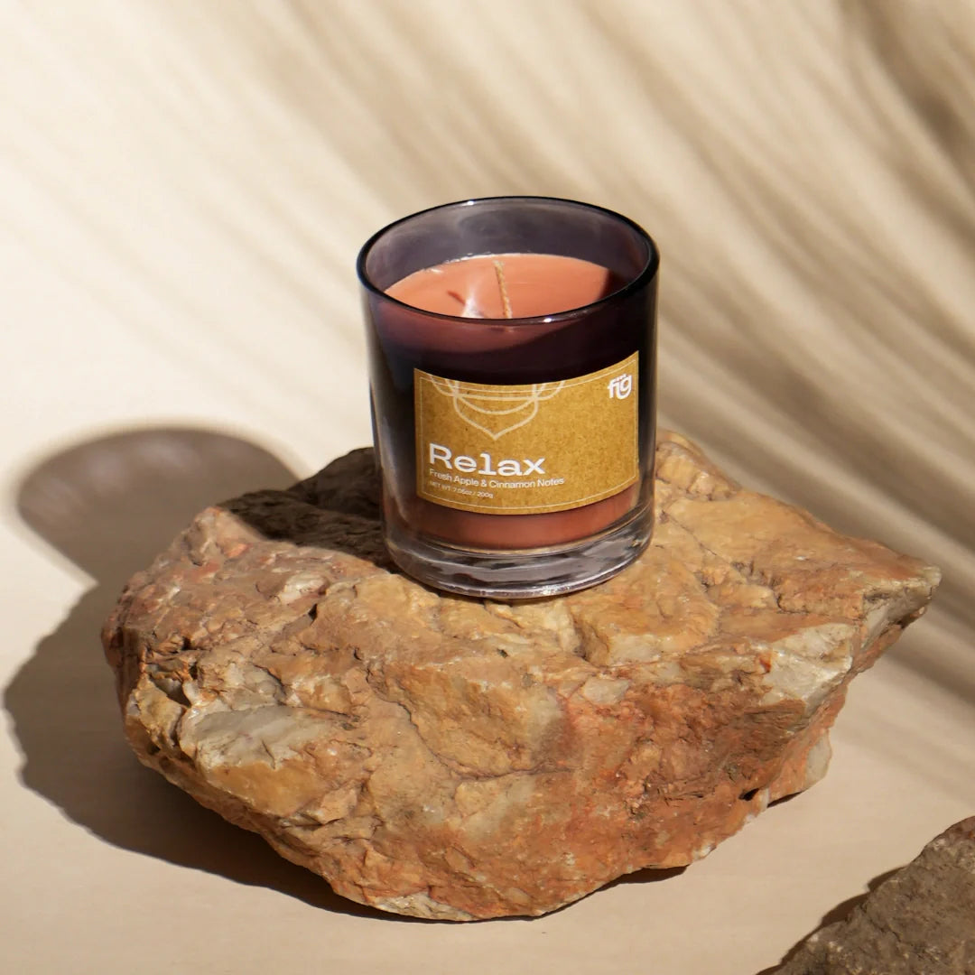 Relax Apple & Cinnamon Vegan Wax Candle - Palm Wax Scented
