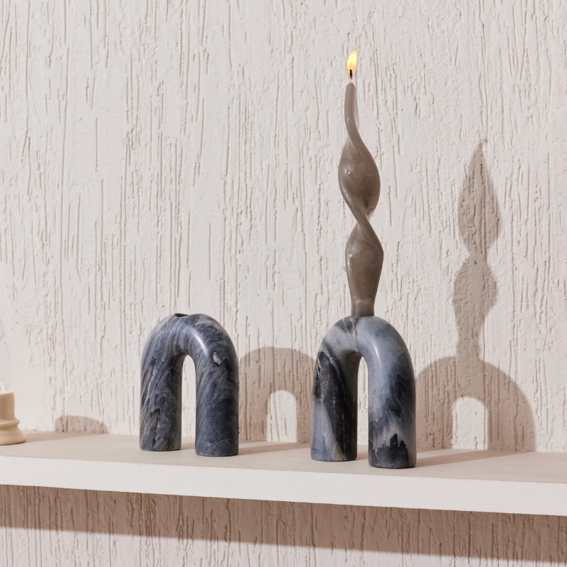 Grey Candle Holder