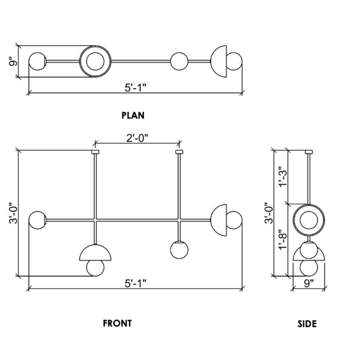 Linear Hanging Chandelier LHC 3