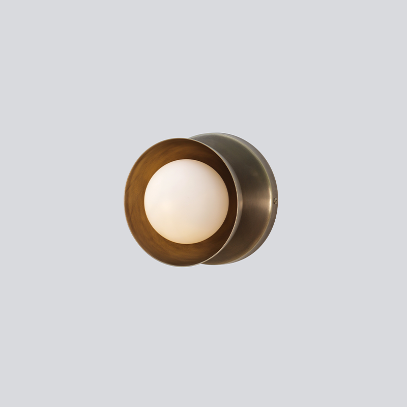 Dew Wall Sconce Small Brass Dome
