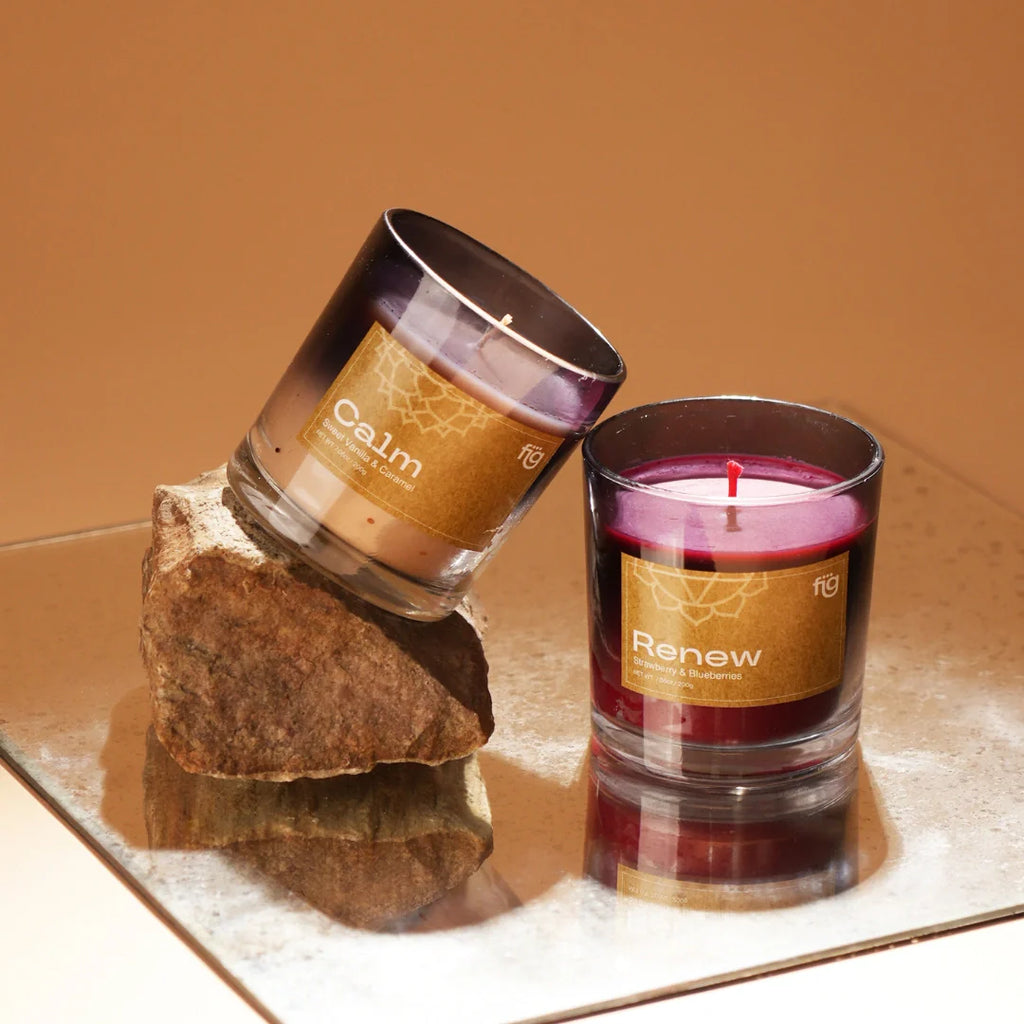 Calm Vanilla & Caramel Vegan Wax Candle - Palm Wax Scented