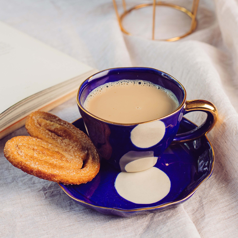Ceramic Cup with Gold Handle