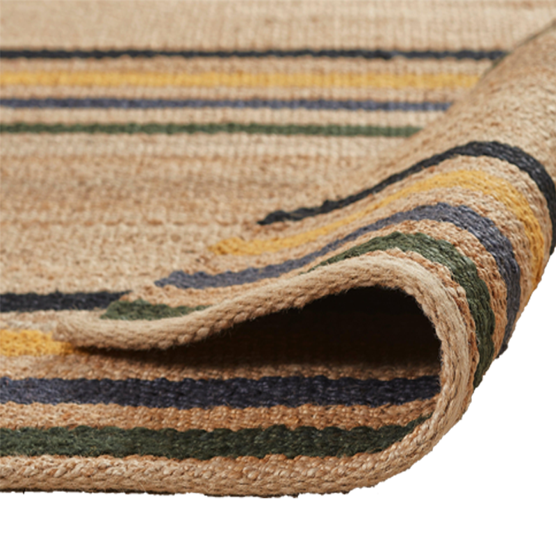 Hemp HandWoven Rug _Multi Stripe