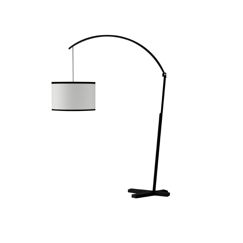 Fifth Avenue Curved-Arm Black Floor Lamp