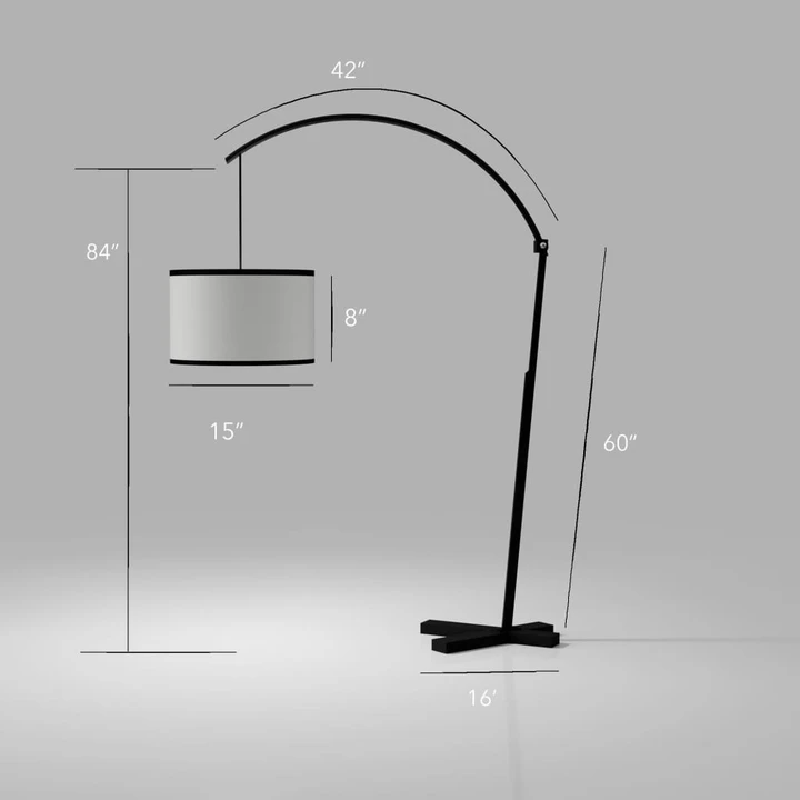 Fifth Avenue Curved-Arm Black Floor Lamp
