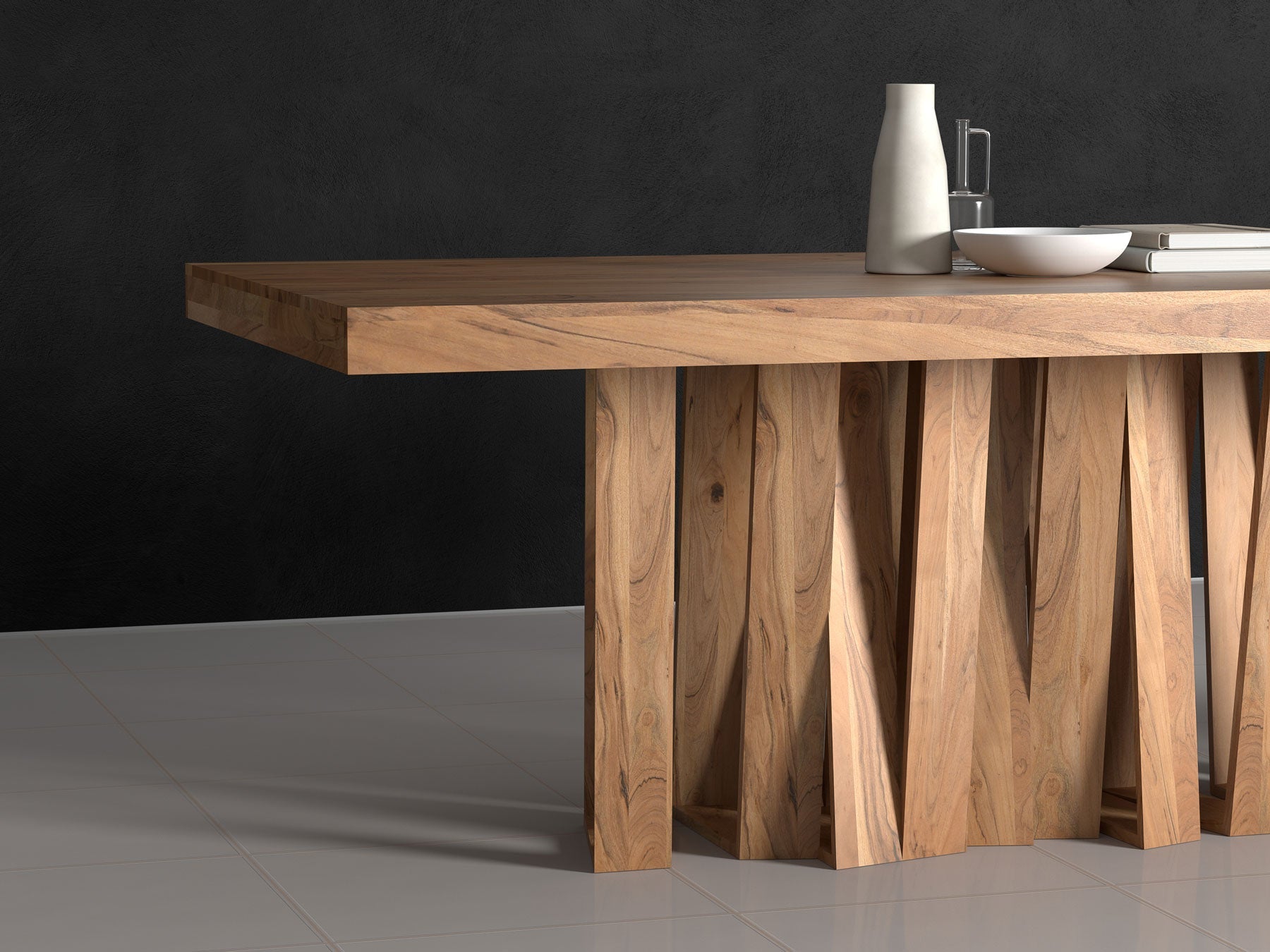 6-8 Seater dining table, solid acacia wood