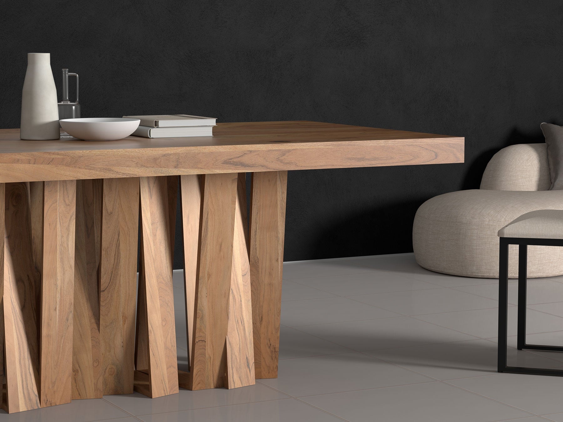 6-8 Seater dining table, solid acacia wood