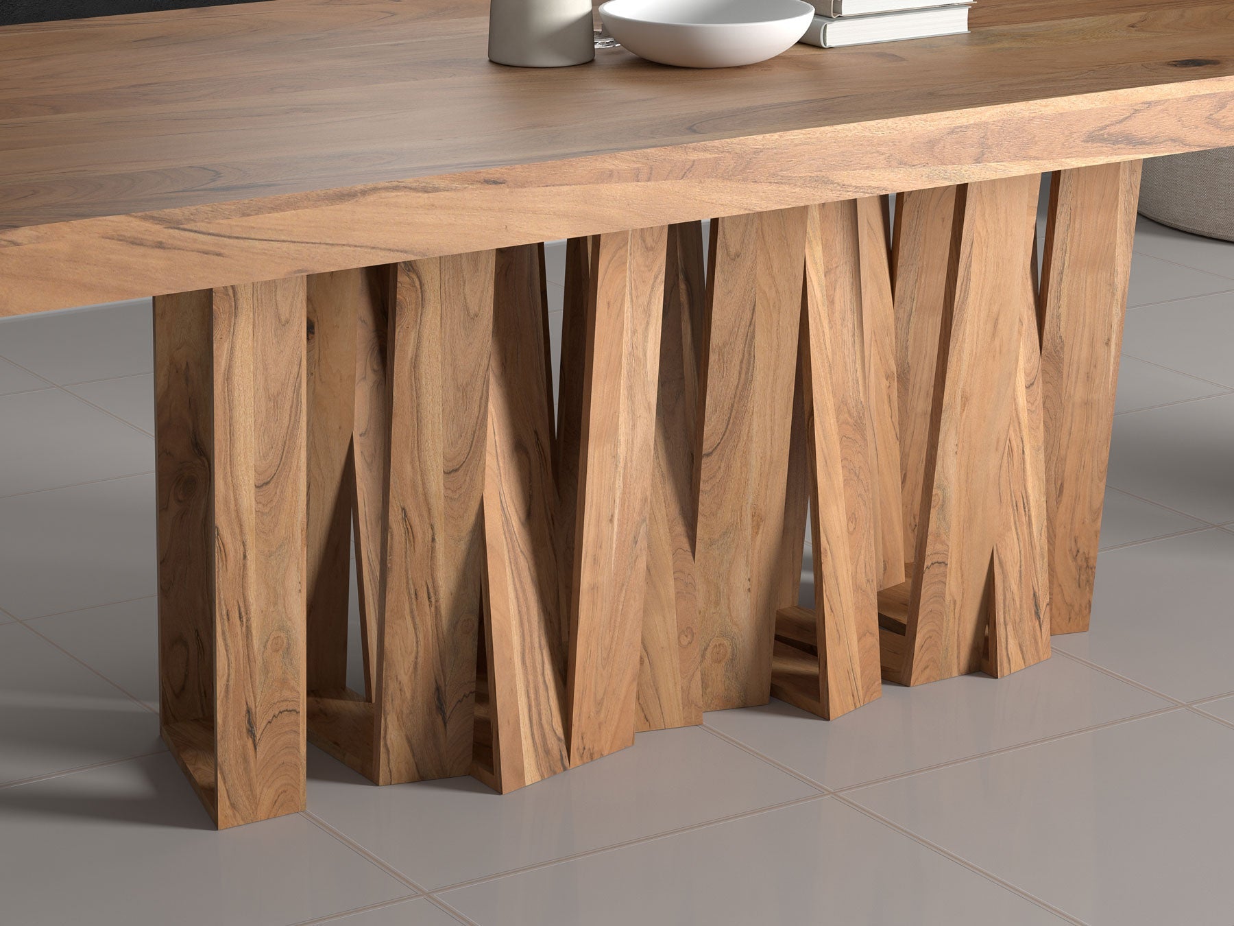 6-8 Seater dining table, solid acacia wood