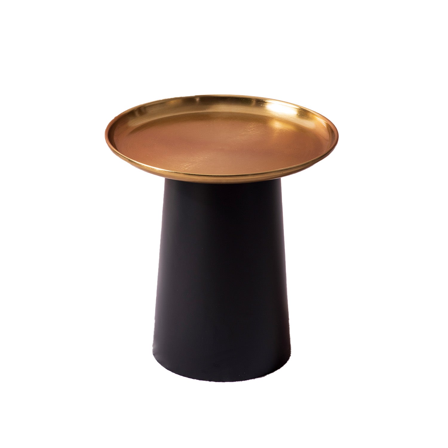 Lustrous Linea Iron-Crafted Side Table With Gold Finish Top | Nestroots