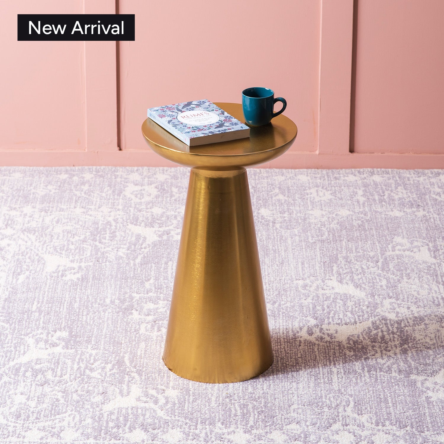 Rustic Radiance Metallic Side Table with Gold Accents | Nestroots