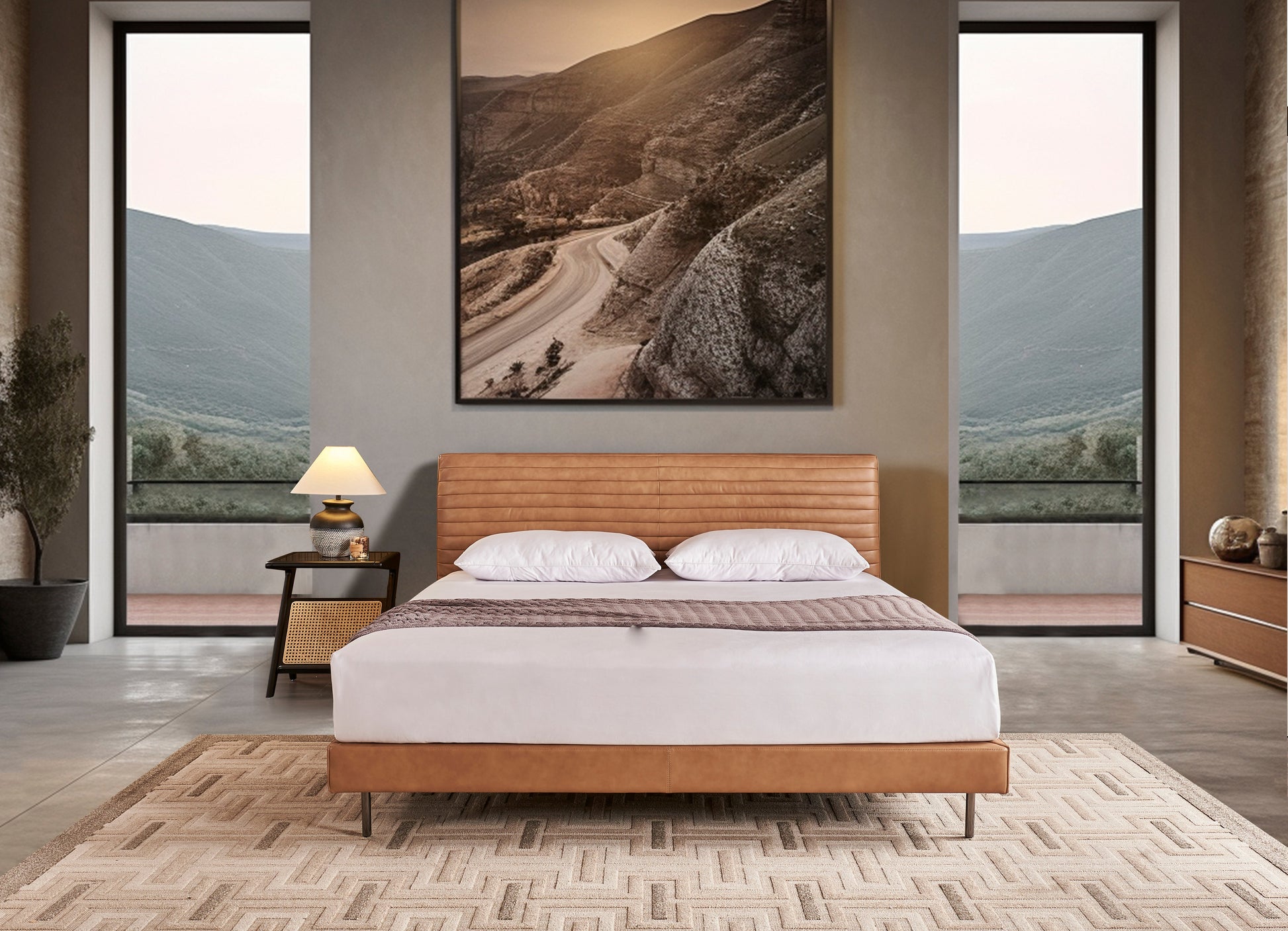 Sable Leather Bed