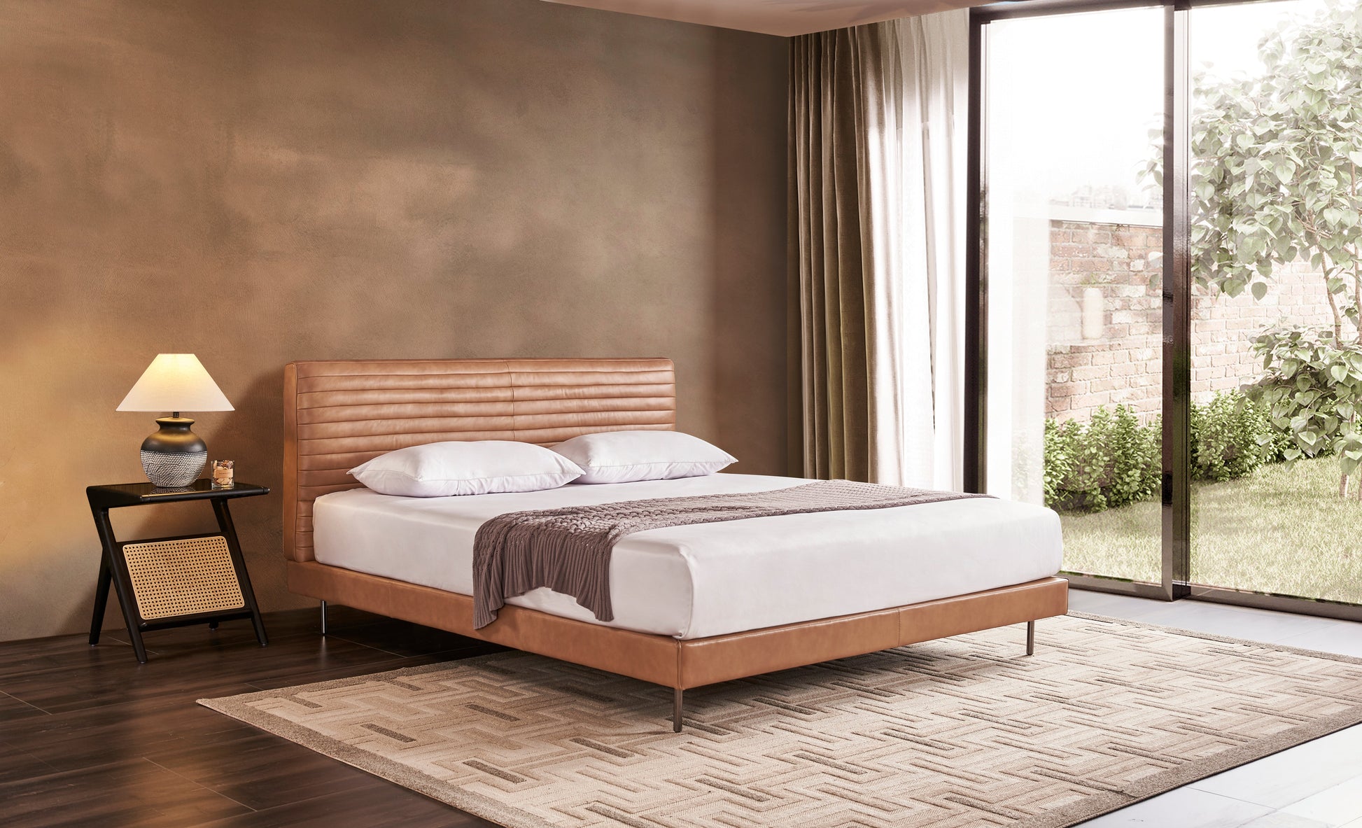 Sable Leather Bed