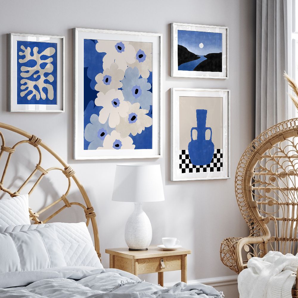 Gallery Wall Art: Indigo | Set of 4