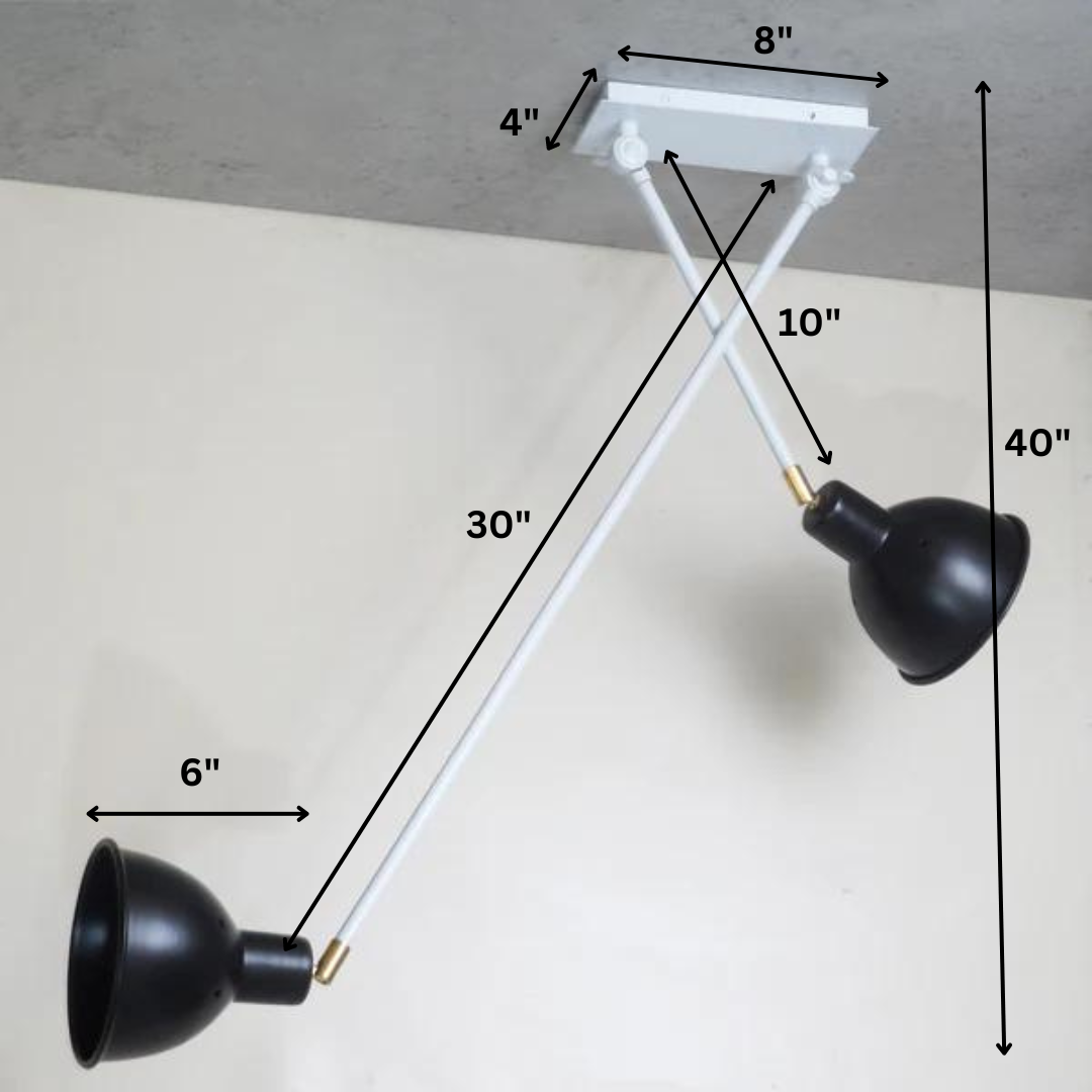 Scandi Two-Arm Ceiling Light Fixture