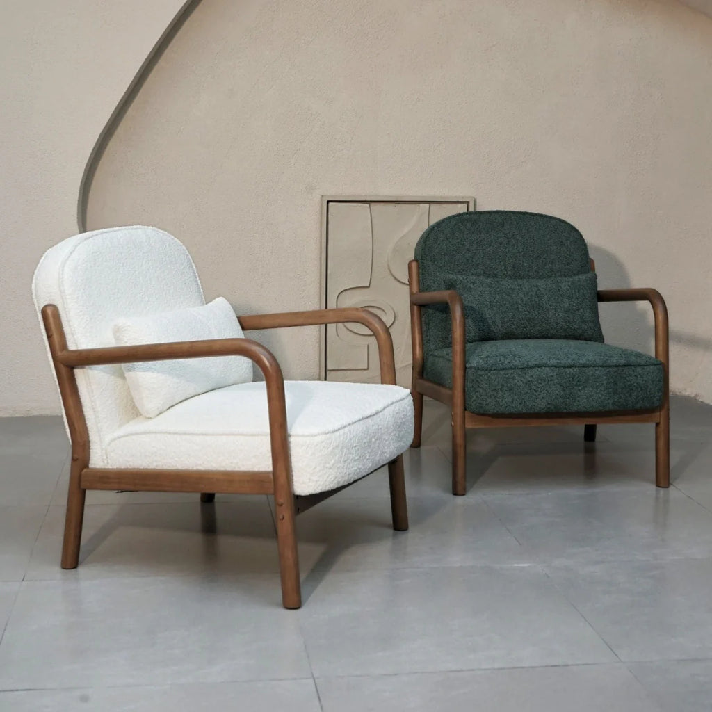 Elara Bouclé Armchair - Green