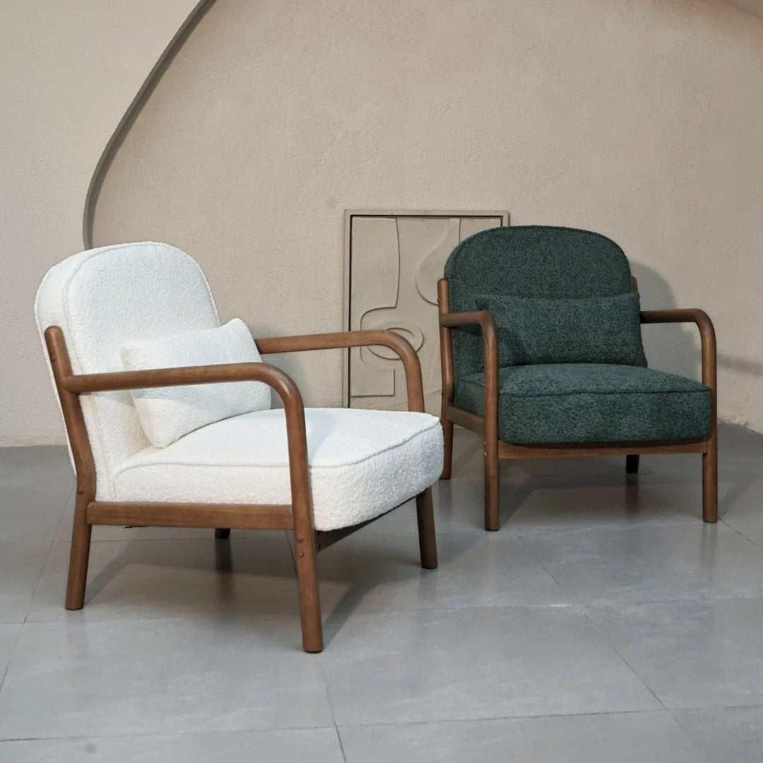 Elara Bouclé Armchair - Green