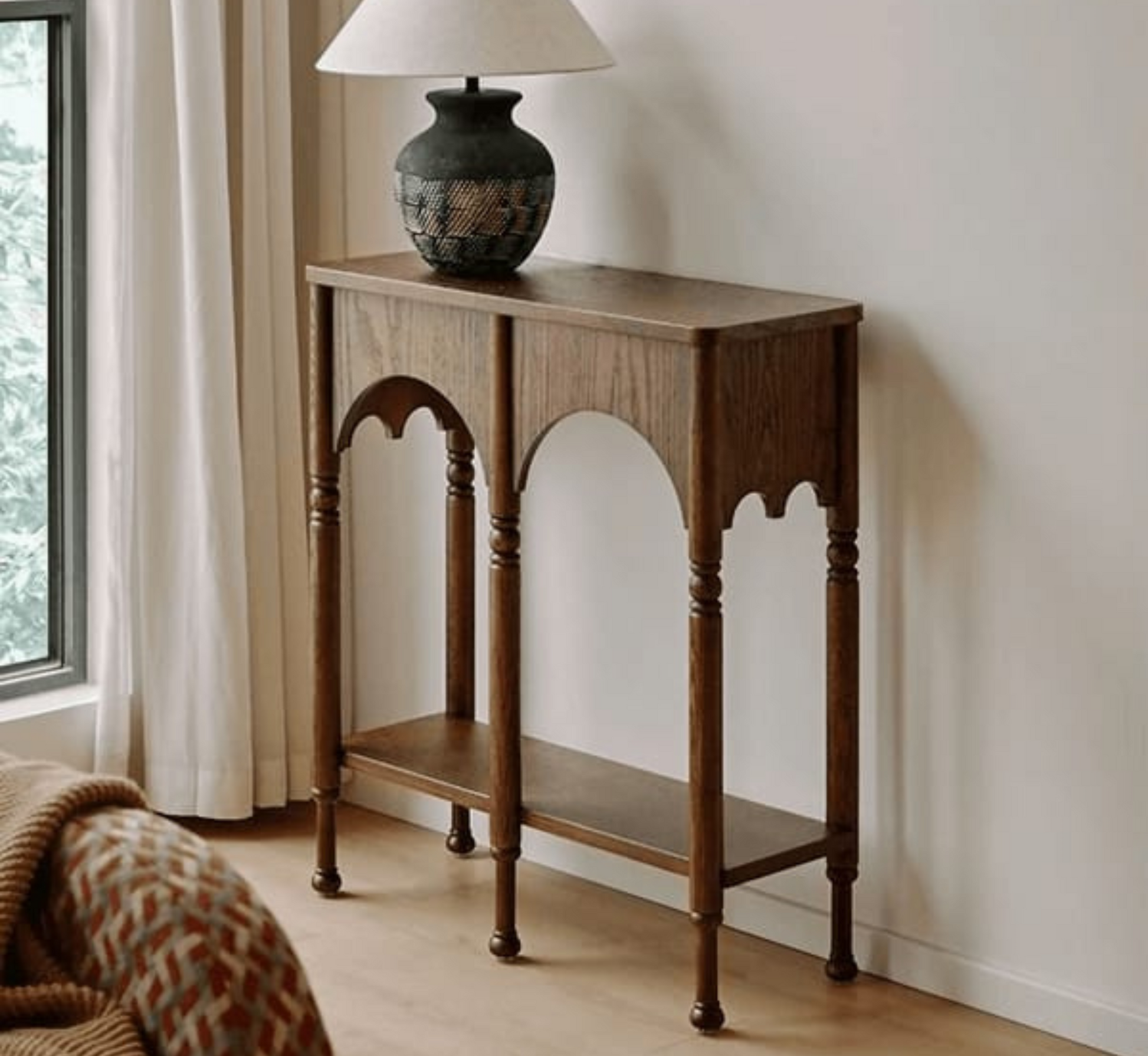 Cara Wooden Storage 2-Tier Console Table