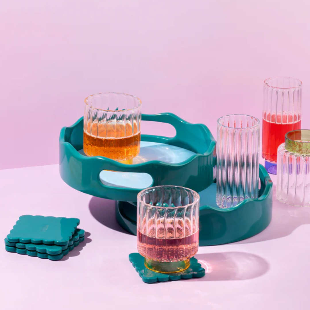 Memphis Scalloped Coasters (Set of 4)