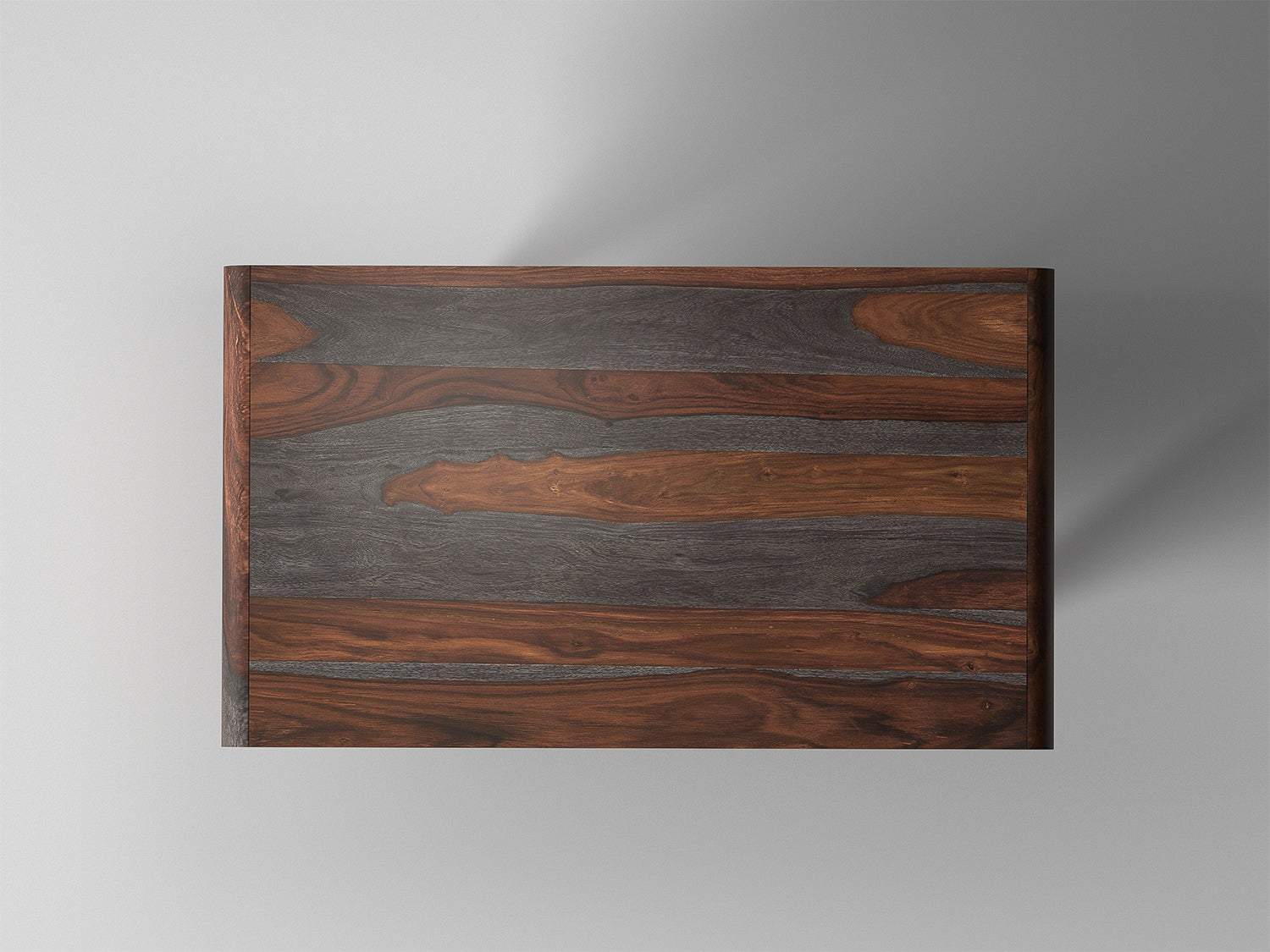 Coffee table, solid sheesham wood and steel