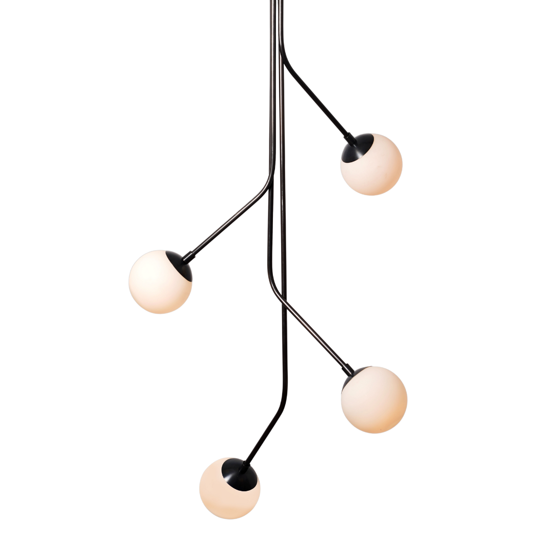 Rhythm Four Glass Globe Pendant