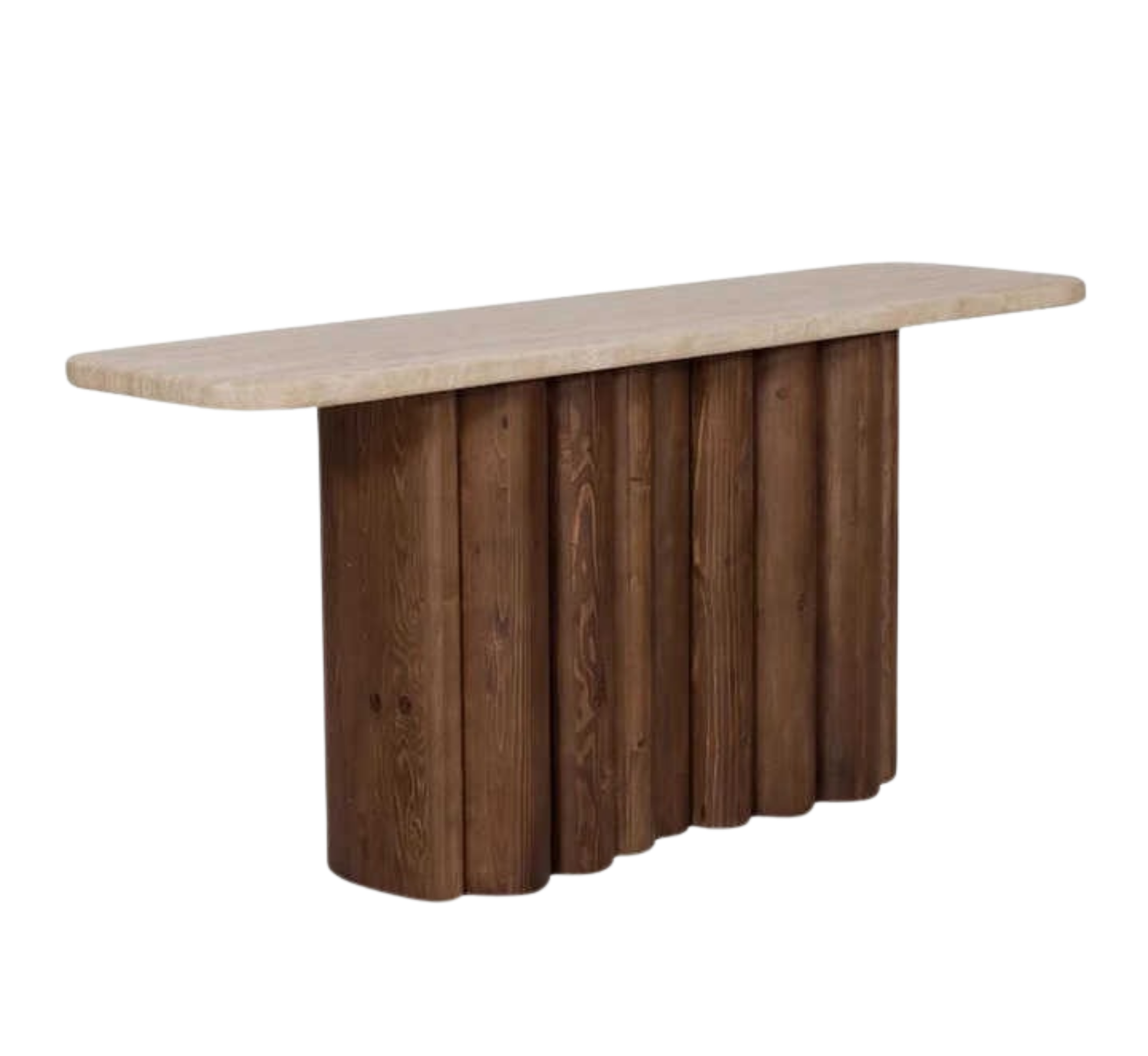 Sculpted Wooden Console Table