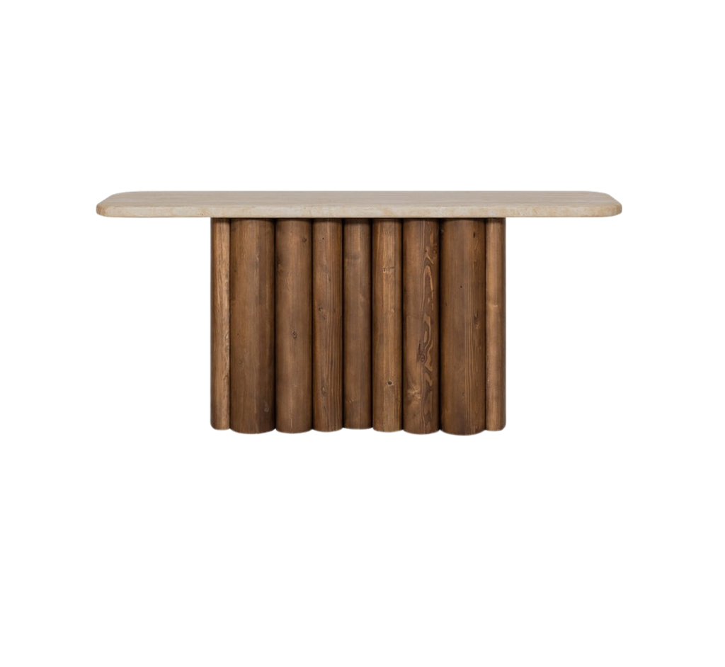 Sculpted Wooden Console Table