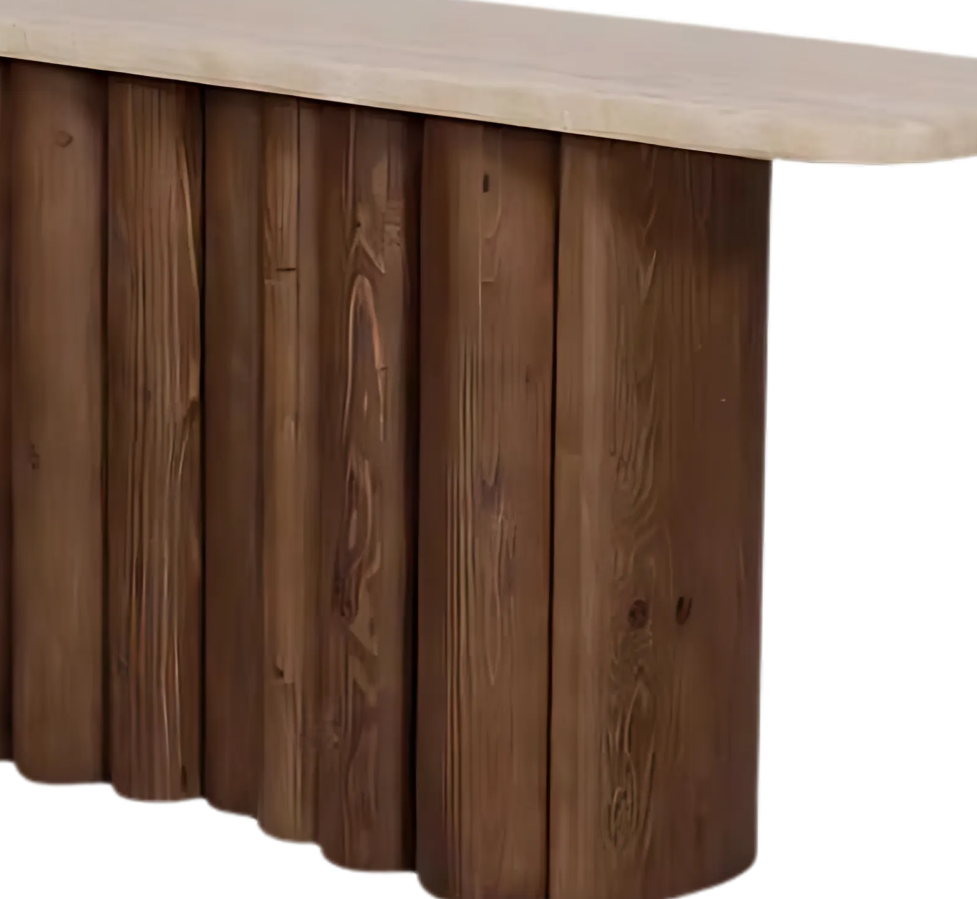Sculpted Wooden Console Table