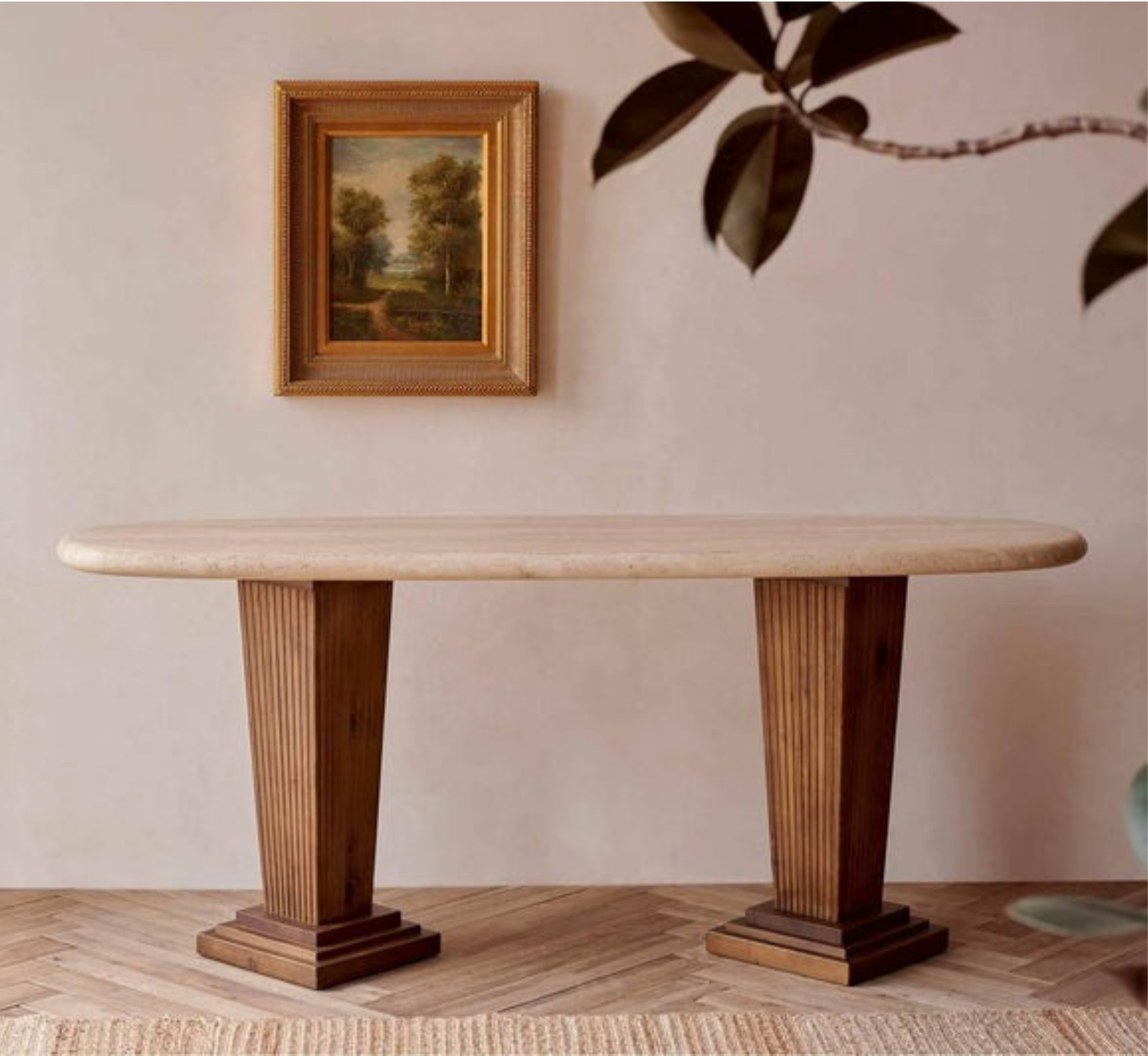 Roman Wooden Console Table