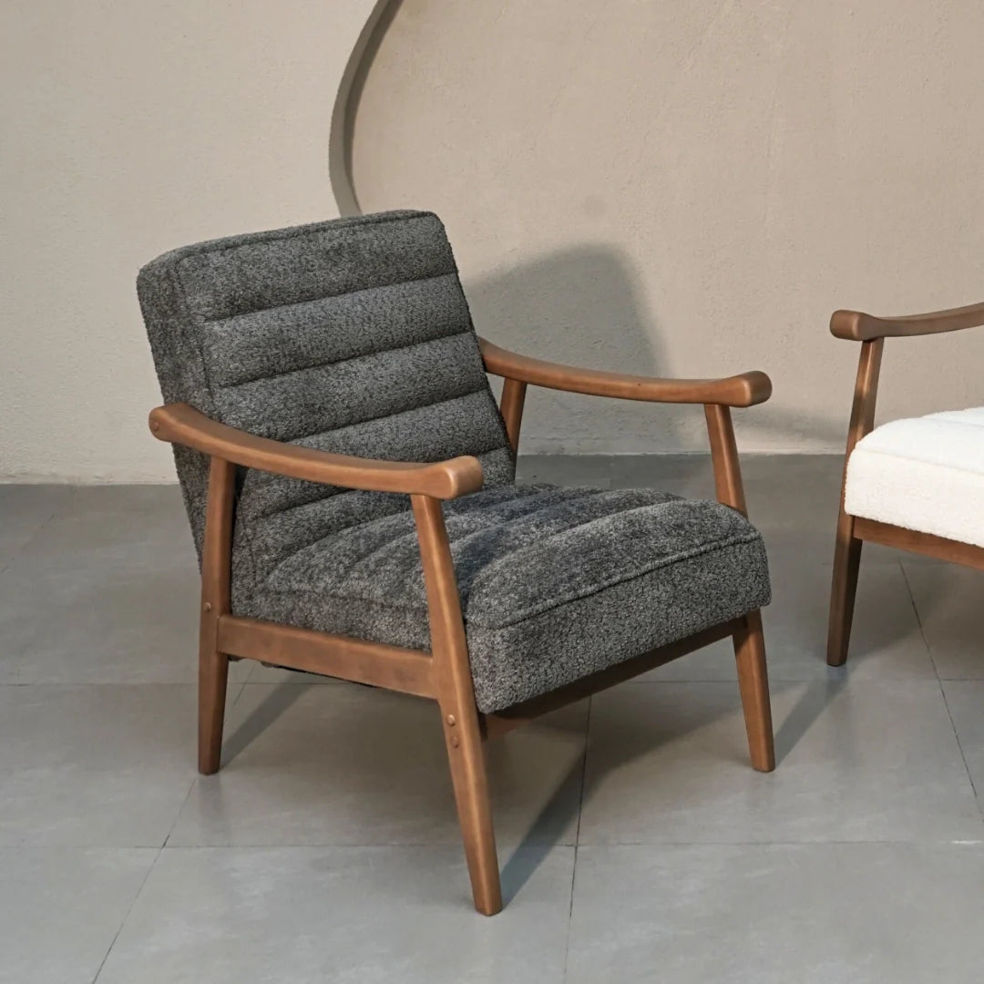 Rhea Bouclé Armchair - Grey