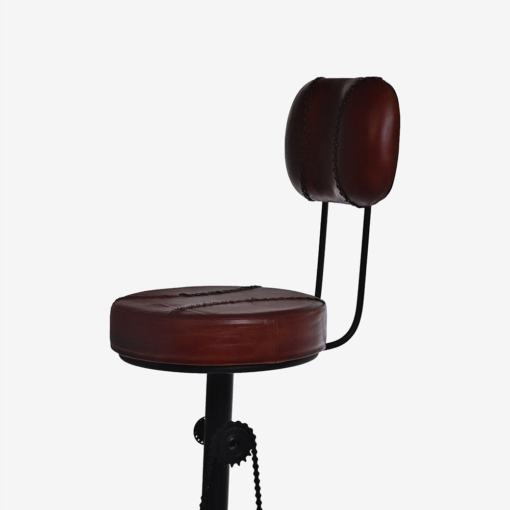 Sylvara Hanz Leather Bar Chair