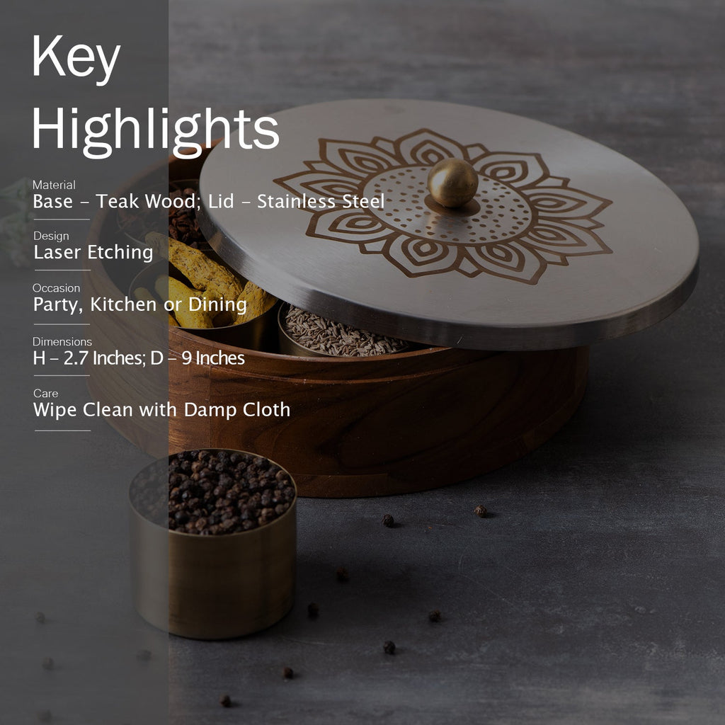 Mandala Lazer Printed Chapatti & Masala Set